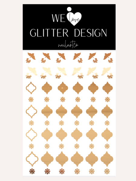 Moroccan Style Nail Decal | Chrome // Light Gold