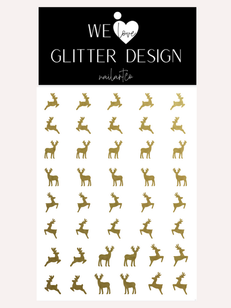 Now! Dasher, Now! Dancer Nail Decal | Gold Shimmer