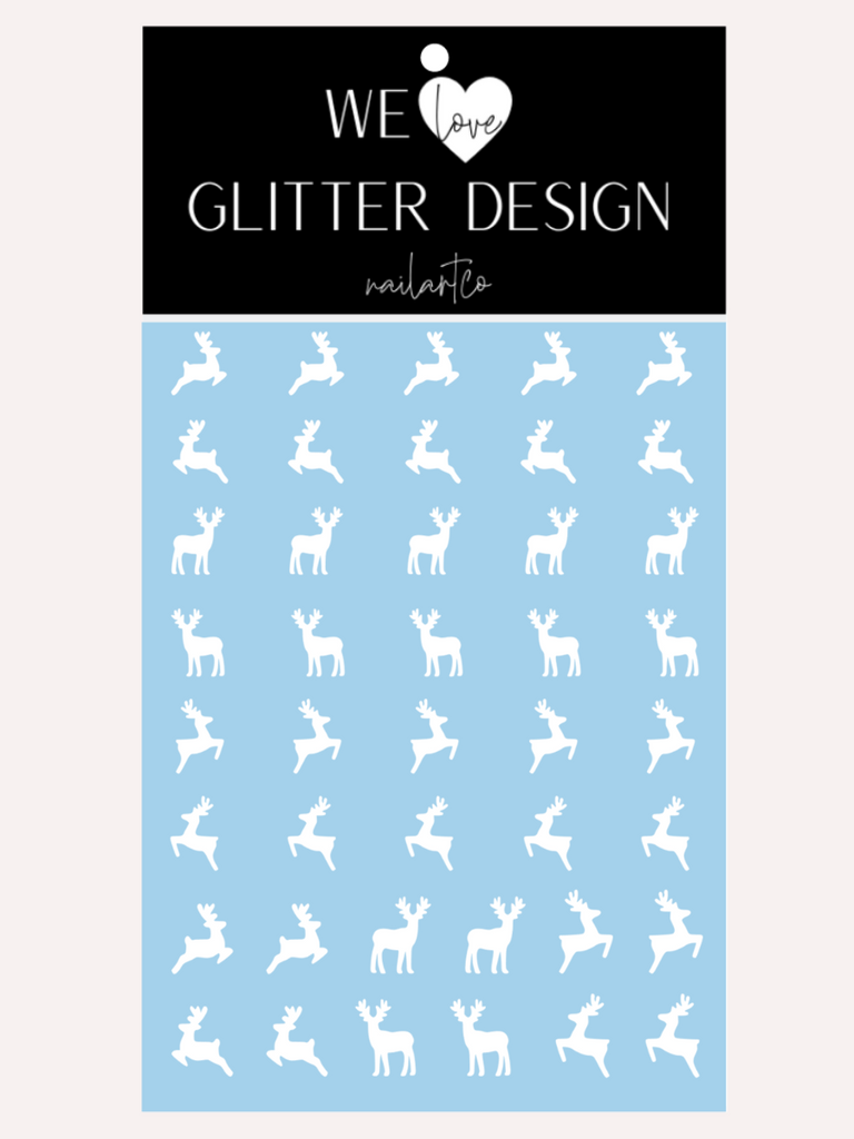 Now! Dasher, Now! Dancer Nail Decal | White