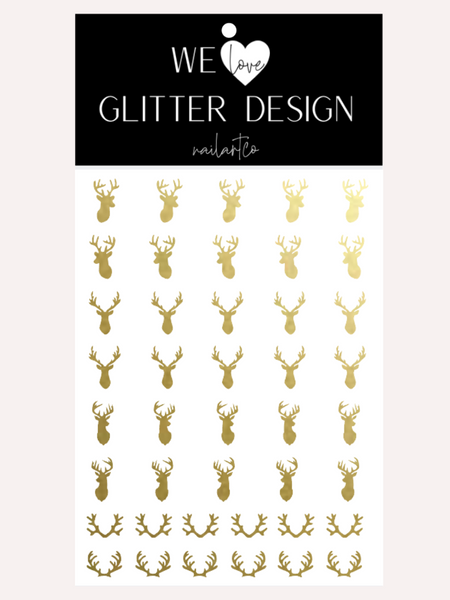 Oh Deer Nail Decal | Gold Shimmer