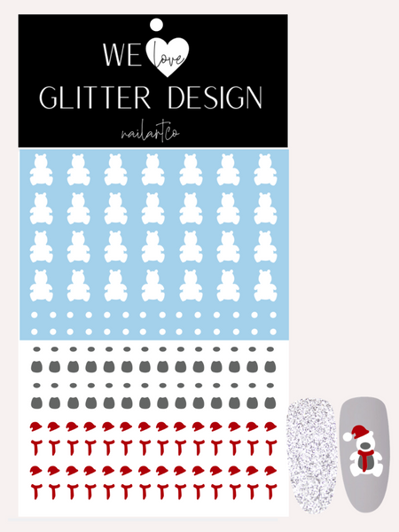 Build A Polar Bear Nail Decal | Red