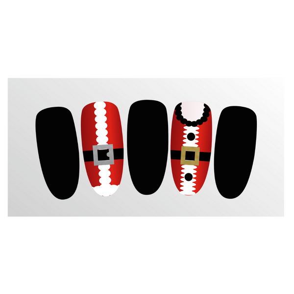 Mr & Mrs Clause Belt Nail Decal | Shimmer Silver/Gold