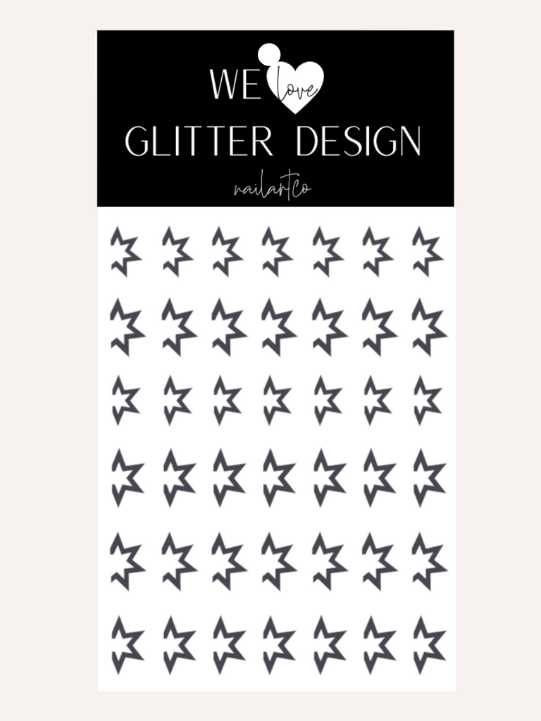 Starburst Sidewall Star Nail Decal | Dark Grey