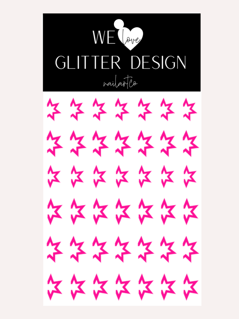 Starburst Sidewall Star Nail Decal | Neon Pink