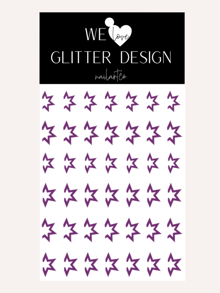 Starburst Sidewall Star Nail Decal | Violet