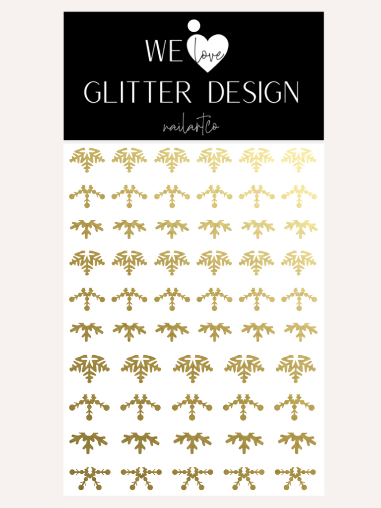 Cuticle Snowflakes (DESIGN 1) Nail Decal | Gold Shimmer