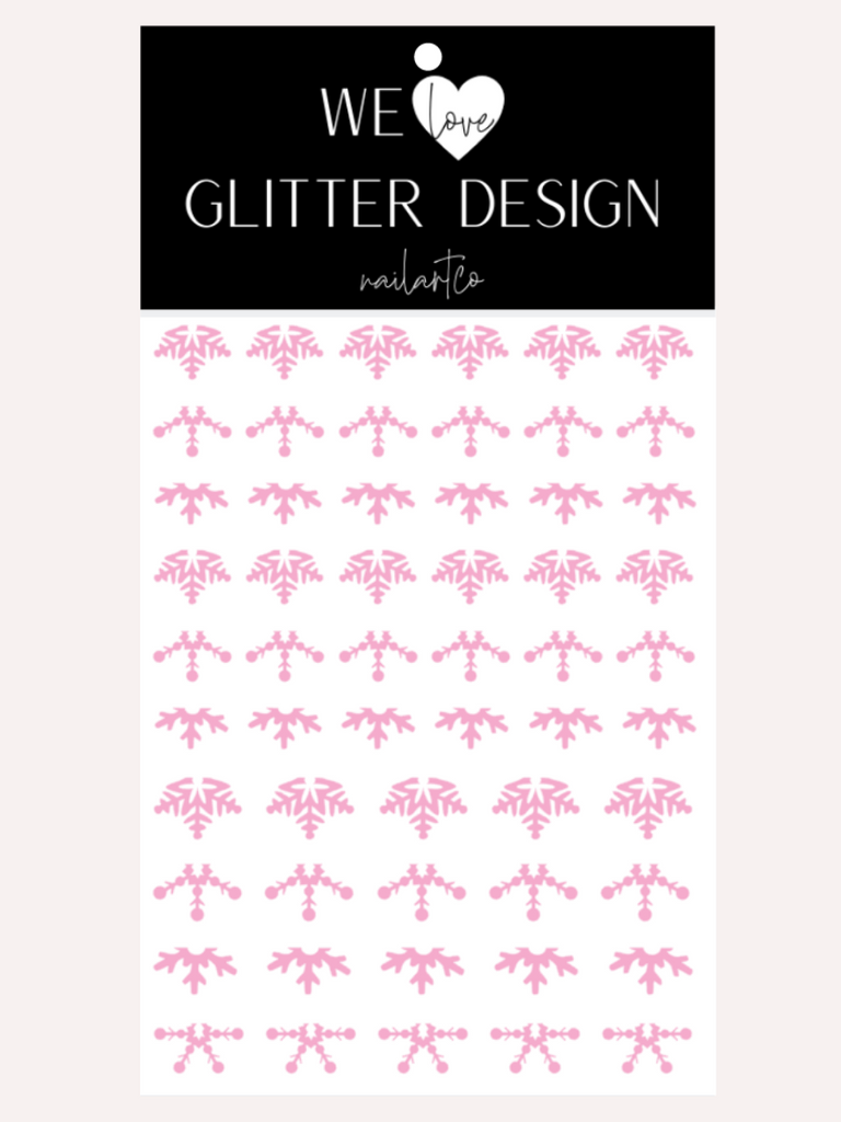 Cuticle Snowflakes (DESIGN 1) Nail Decal | Soft Pink