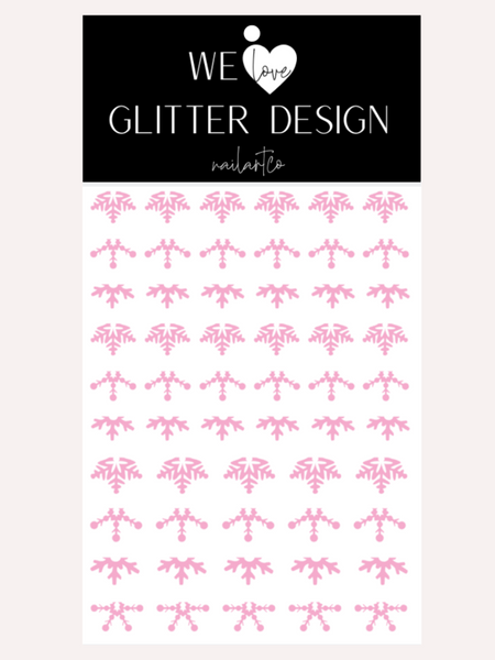 Cuticle Snowflakes (DESIGN 1) Nail Decal | Soft Pink