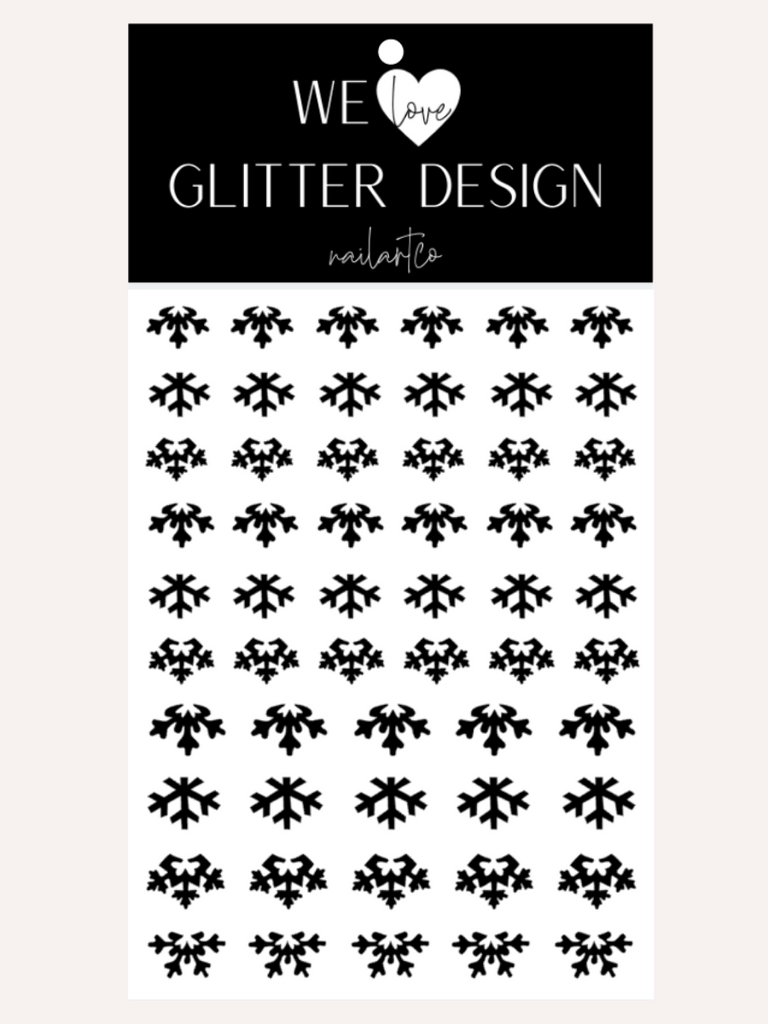 Cuticle Snowflakes (DESIGN 2) Nail Decal | Black