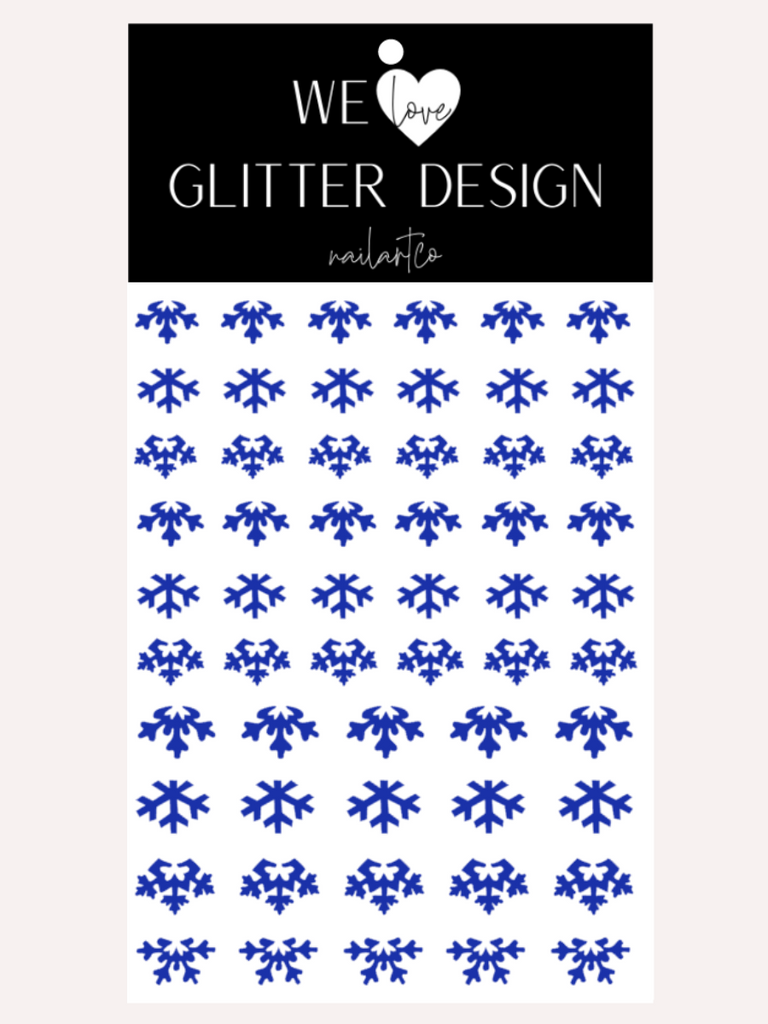 Cuticle Snowflakes (DESIGN 2) Nail Decal | Brilliant Blue