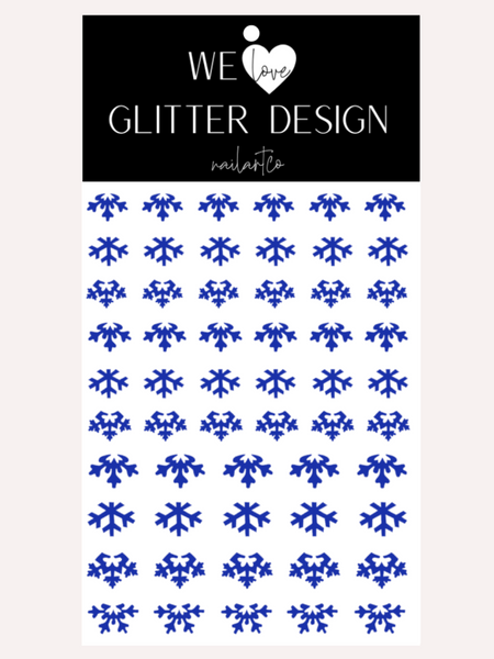 Cuticle Snowflakes (DESIGN 2) Nail Decal | Brilliant Blue