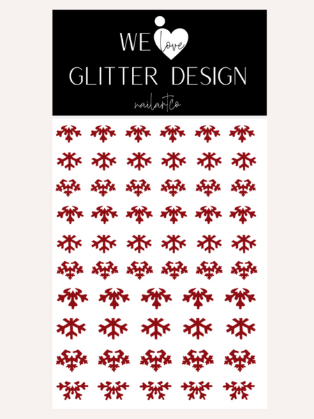 Cuticle Snowflakes (DESIGN 2) Nail Decal | Dark Red