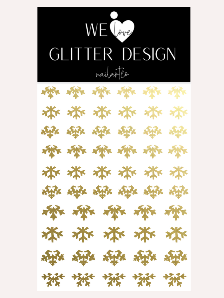 Cuticle Snowflakes (DESIGN 2) Nail Decal | Gold Shimmer