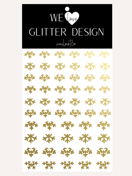 Cuticle Snowflakes (DESIGN 2) Nail Decal | Gold Shimmer