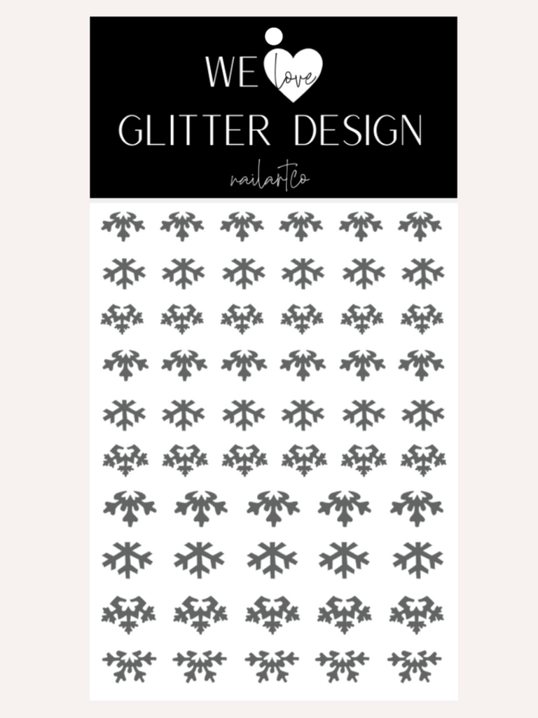 Cuticle Snowflakes (DESIGN 2) Nail Decal | Grey