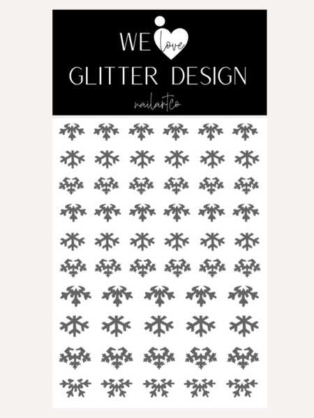 Cuticle Snowflakes (DESIGN 2) Nail Decal | Grey