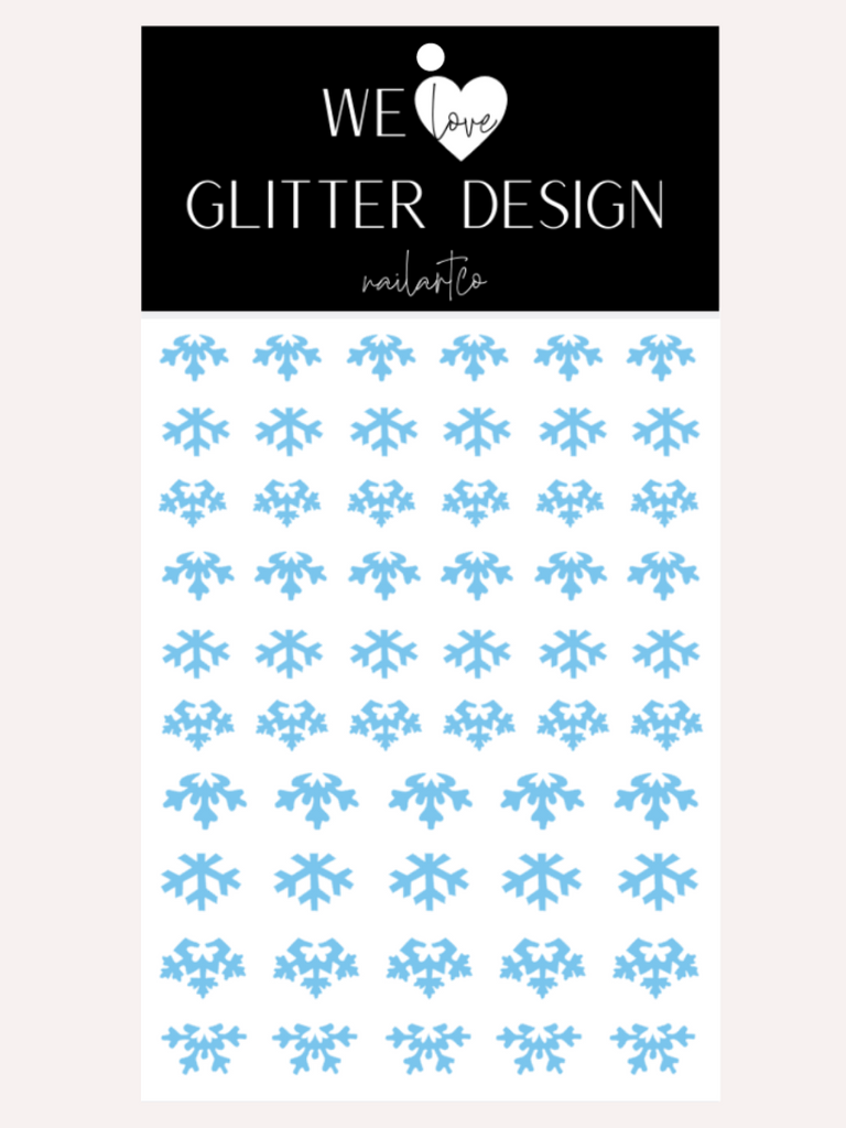 Cuticle Snowflakes (DESIGN 2) Nail Decal | Ice Blue