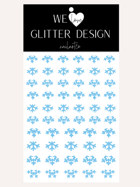 Cuticle Snowflakes (DESIGN 2) Nail Decal | Ice Blue
