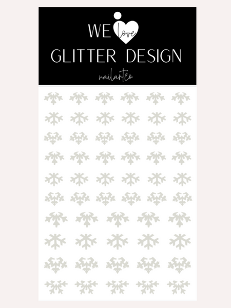 Cuticle Snowflakes (DESIGN 2) Nail Decal | Light Grey