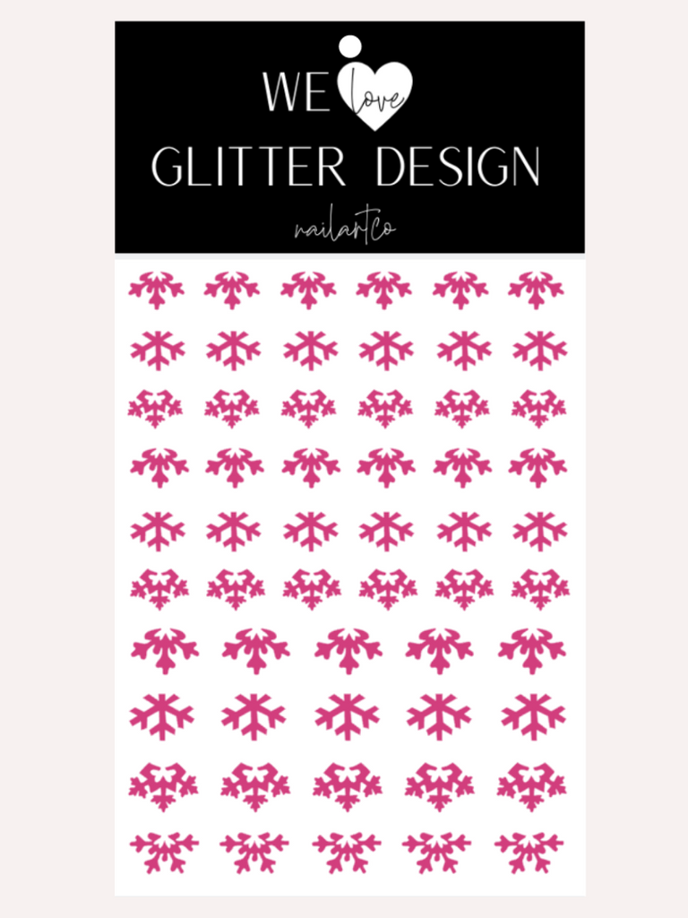 Cuticle Snowflakes (DESIGN 2) Nail Decal | Pink