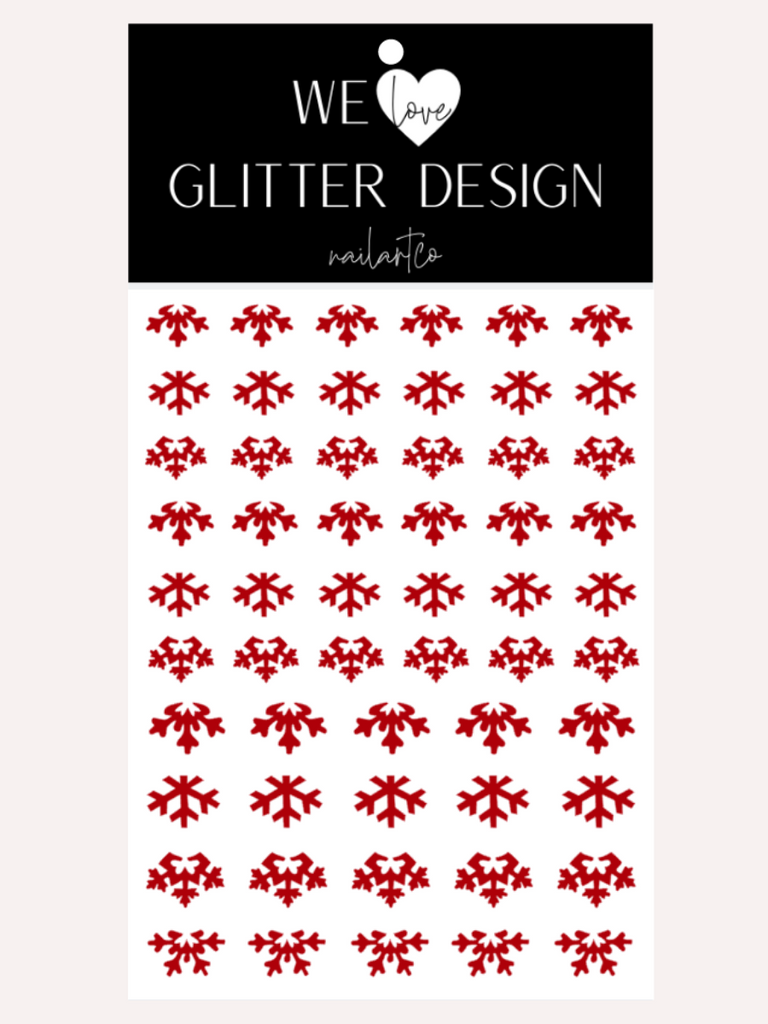 Cuticle Snowflakes (DESIGN 2) Nail Decal | Red