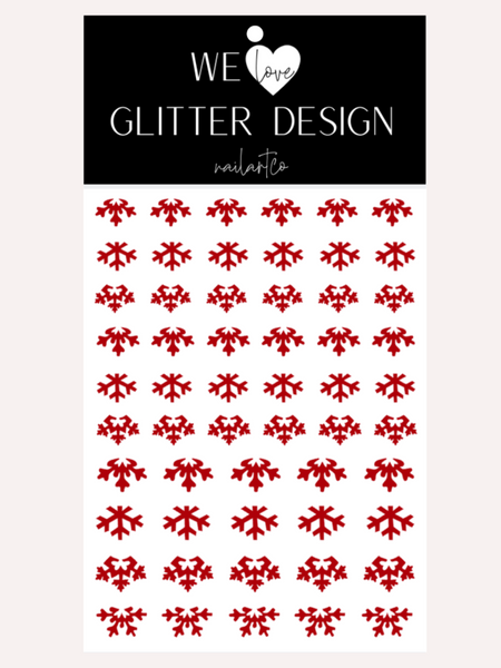Cuticle Snowflakes (DESIGN 2) Nail Decal | Red
