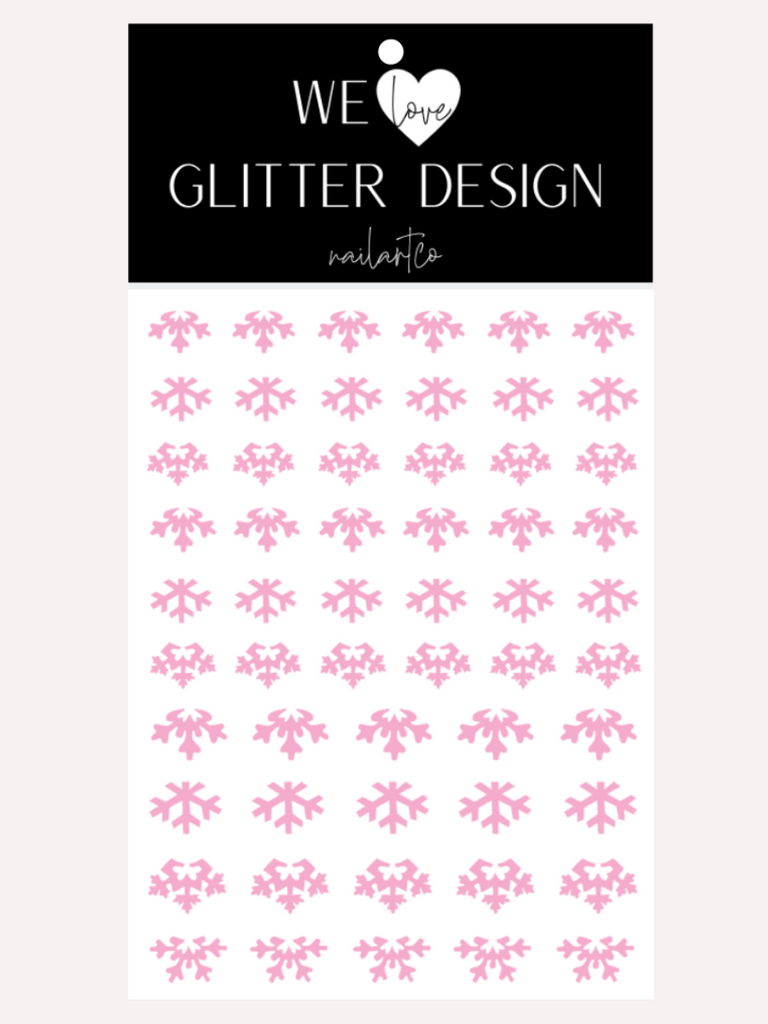 Cuticle Snowflakes (DESIGN 2) Nail Decal | Soft Pink