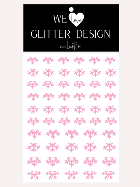 Cuticle Snowflakes (DESIGN 2) Nail Decal | Soft Pink