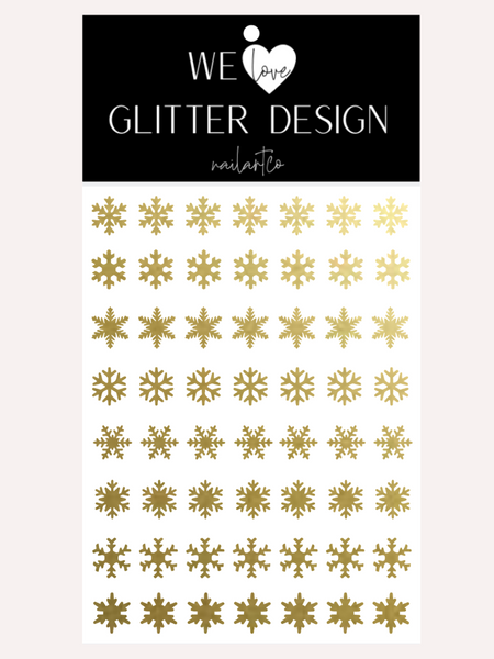 Snowflakes Large Nail Decal | Gold Shimmer