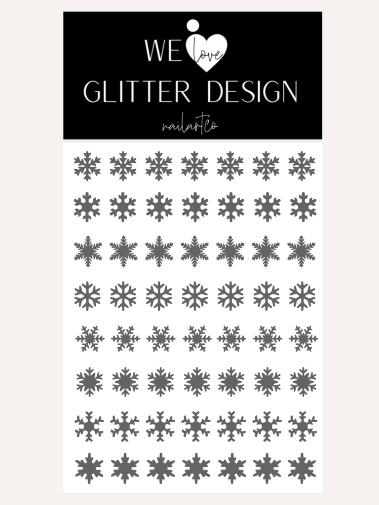 Snowflakes Large Nail Decal | Grey