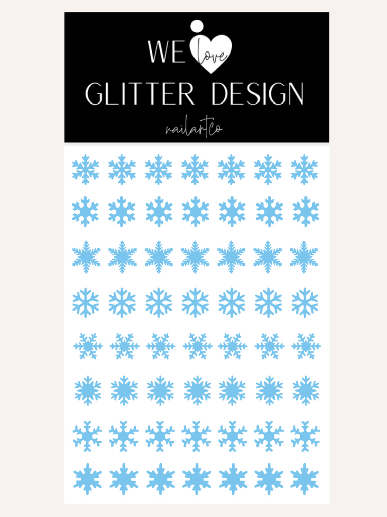 Snowflakes Large Nail Decal | Ice Blue