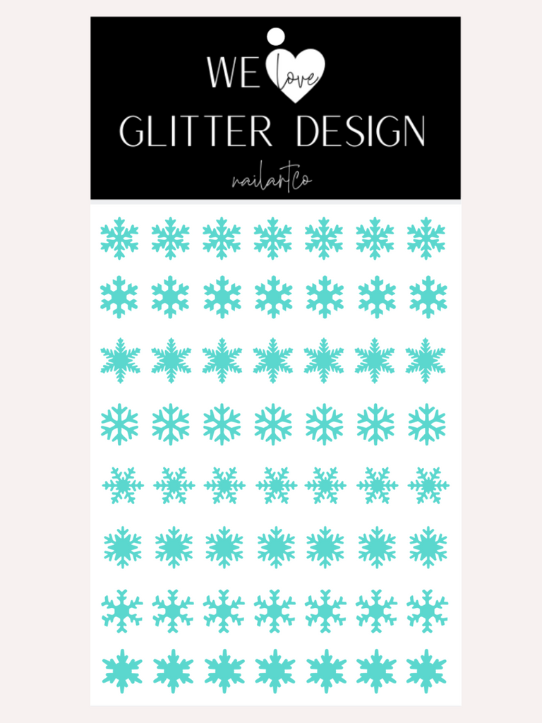 Snowflakes Large Nail Decal | Mint