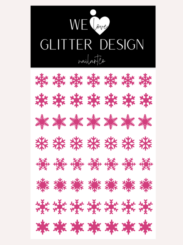 Snowflakes Large Nail Decal | Pink