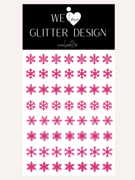 Snowflakes Large Nail Decal | Pink