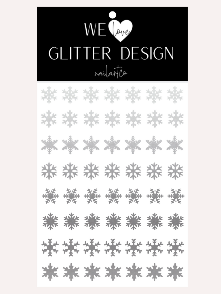 Snowflakes Large Nail Decal | Silver Shimmer