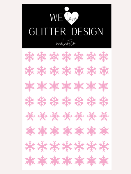 Snowflakes Large Nail Decal | Soft Pink