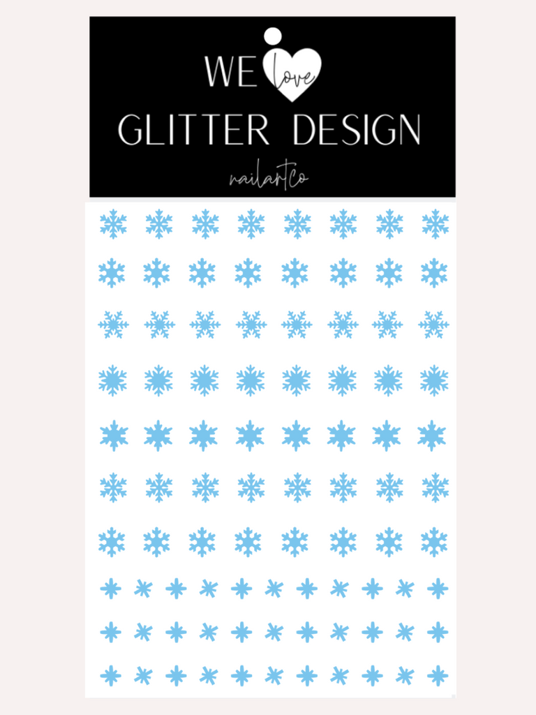 Snowflakes Small Nail Decal | Ice Blue