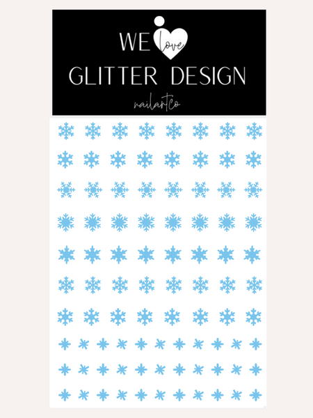 Snowflakes Small Nail Decal | Ice Blue