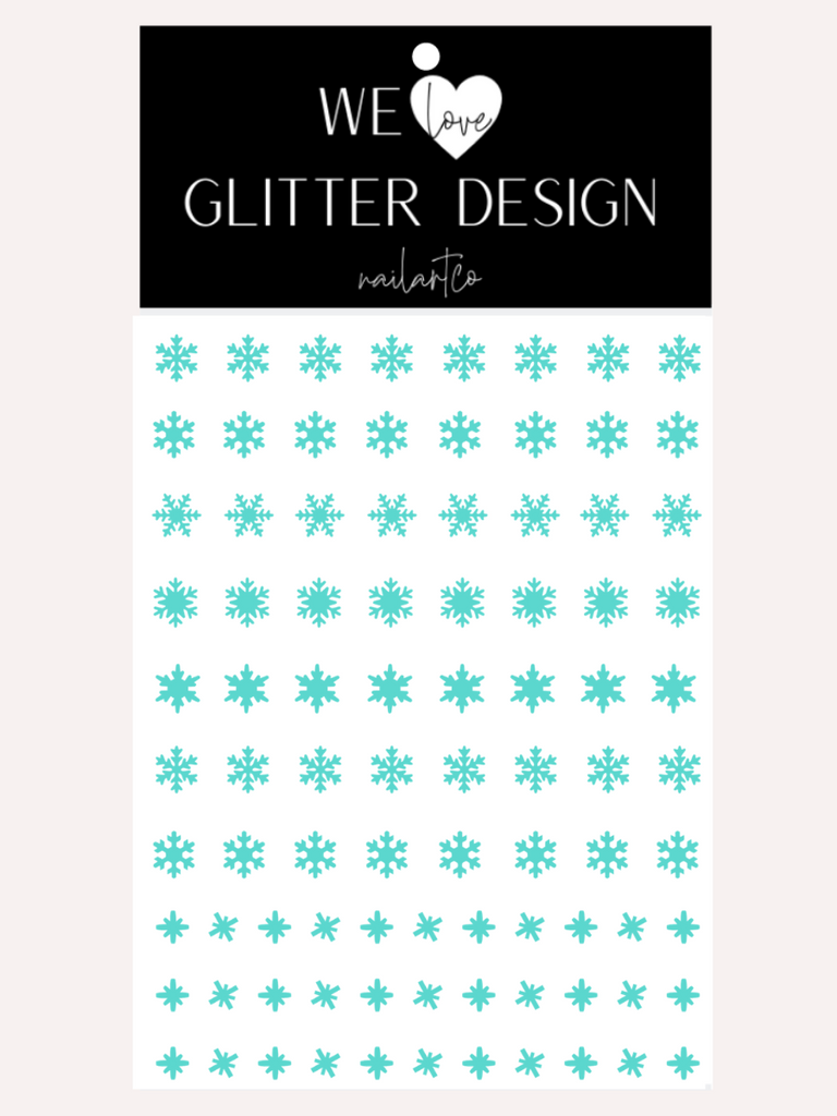 Snowflakes Small Nail Decal | Mint
