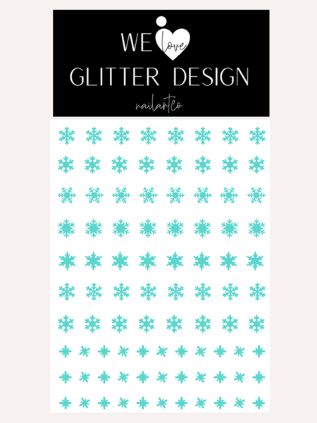 Snowflakes Small Nail Decal | Mint