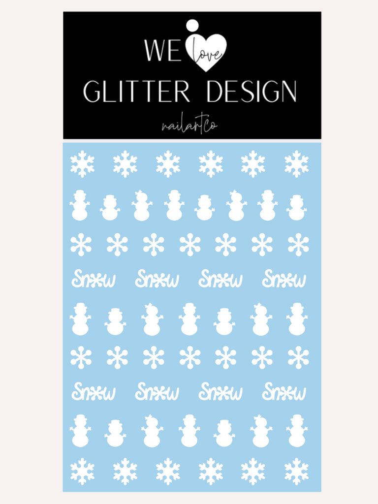 Winter Snowman Nail Decal | White