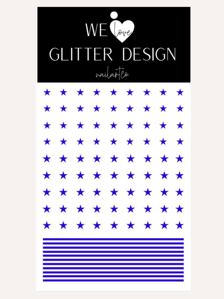 Small Stars & Stripes Nail Decal | Brilliant Blue