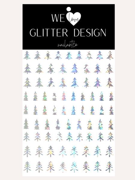 Oh Christmas Tree Nail Decal | Holo Sparkle // Silver