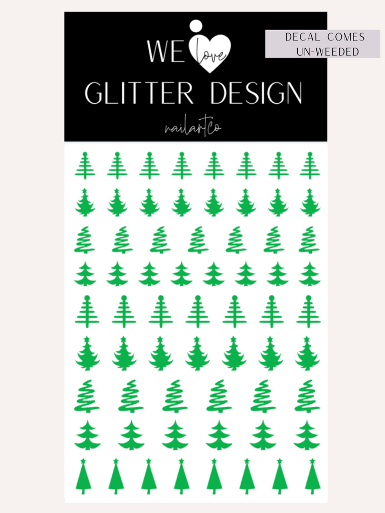 Christmas Tree Nail Decal | Bright Green