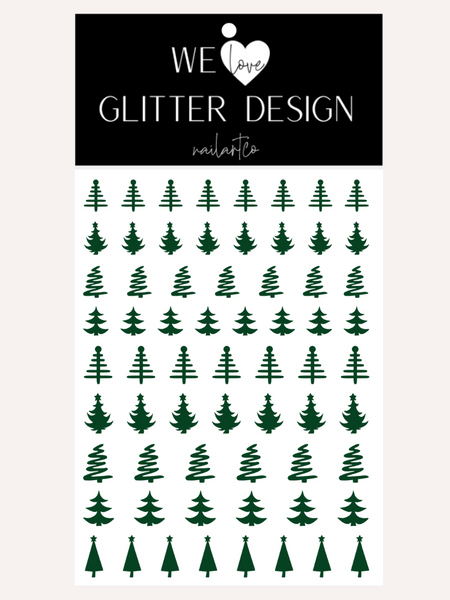 Christmas Tree Nail Decal | Dark Green