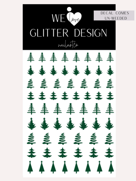 Christmas Tree Nail Decal | Forest Green