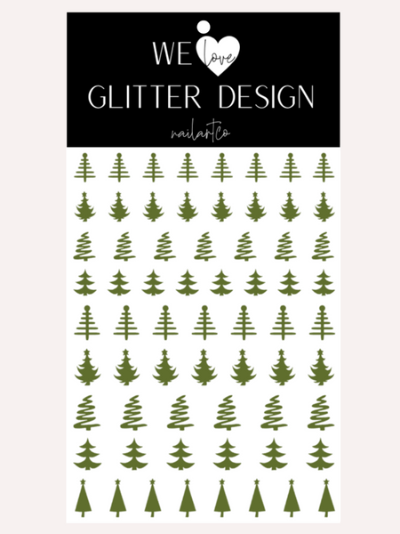 Christmas Tree Nail Decal | Olive