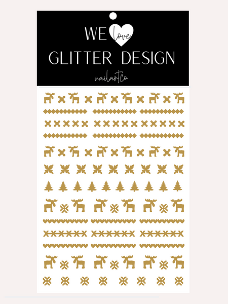 Ugly Sweater MOOSE DESIGN 1 Nail Decal | Light Brown