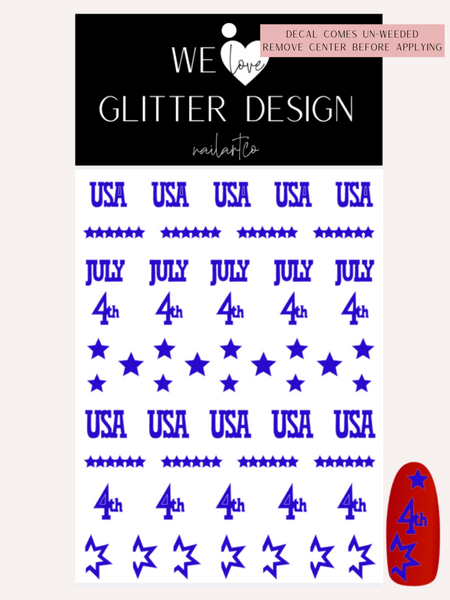 4th of July Nail Decal | Brilliant Blue