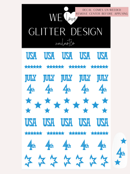 4th of July Nail Decal | Light Blue